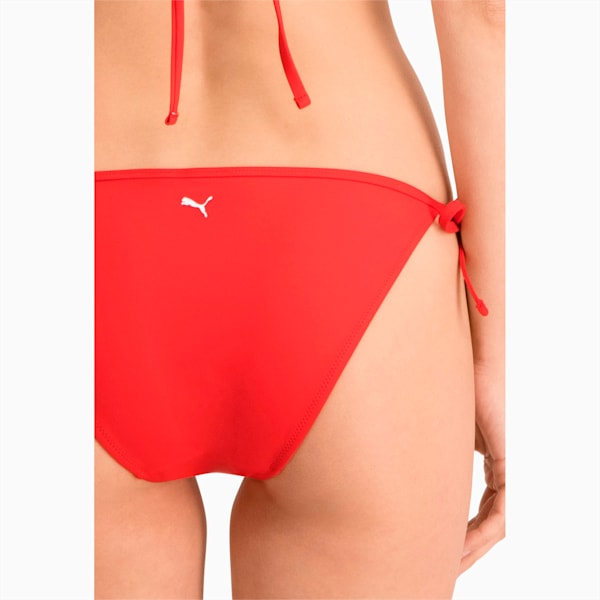 PUMA Swim Women's Bikini Bottoms Side Tie, red, large-MEX