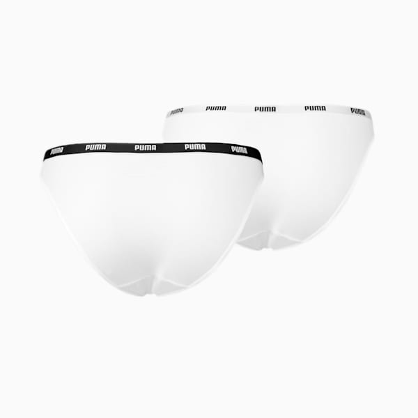 PUMA Women's Bikini Underwear 2 Pack, white / white, large-MEX