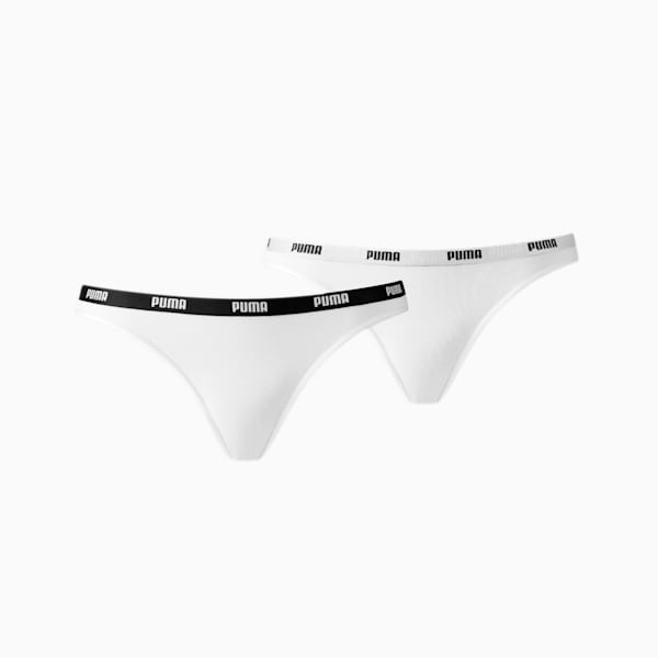 PUMA Women's Bikini Underwear 2 Pack, white / white, large-MEX