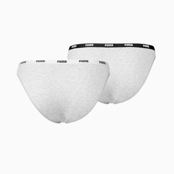 PUMA Women's Bikini Underwear 2 Pack, grey / grey, large-MEX