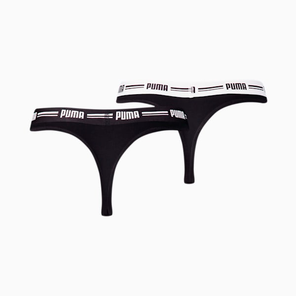 PUMA Women's String 2 Pack, black, large-MEX