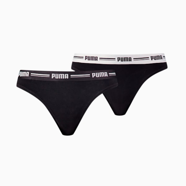 PUMA Women's String 2 Pack, black, large-MEX