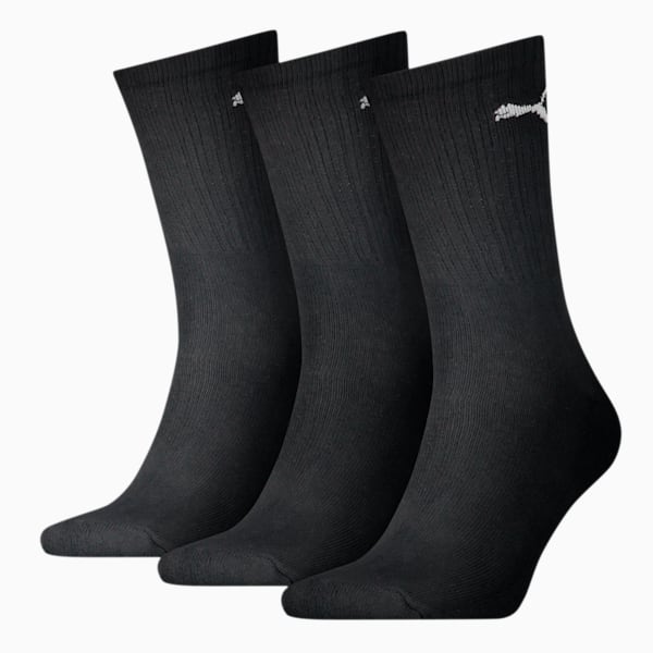 Medias unisex ligeras PUMA Sport Crew, pack de 3 pares, black, large-ARG