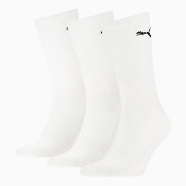 Medias unisex ligeras PUMA Sport Crew, pack de 3 pares, white, large-ARG