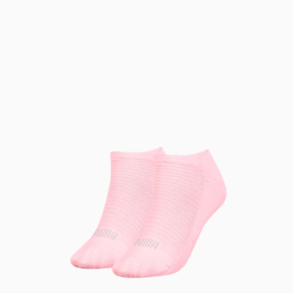 PUMA Women's Sneaker Trainer Socks 2 Pack, pink, large-MEX