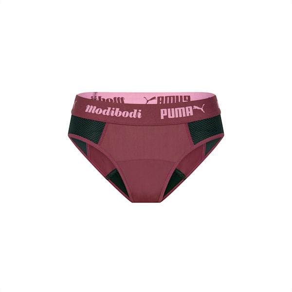 PUMA x Modibodi Active Brief (Moderate-Heavy), Grape Wine - Pink, large-ZAF