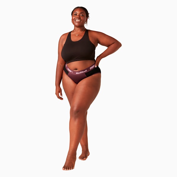 PUMA x Modibodi Active Brief (Moderate-Heavy), Grape Wine - Pink, large-ZAF