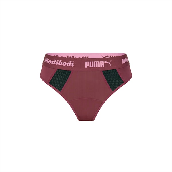 PUMA x Modibodi Active Thong (Super-Light), Grape Wine - Pink, large-ZAF