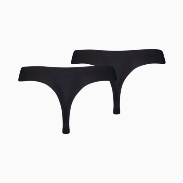 PUMA Women's Seamless String 2 Pack, black, large-MEX