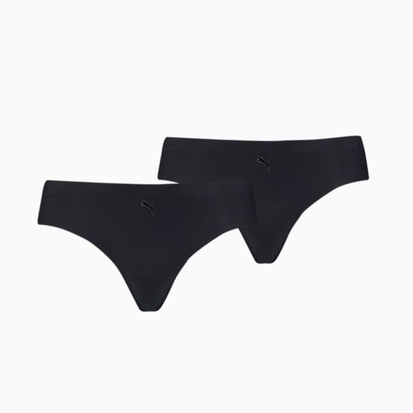 PUMA Women's Seamless String 2 Pack, black, large-MEX