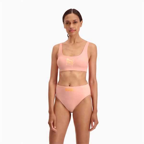 PUMA Swim High Waist Women's Bikini Bottom, peach, large-ZAF