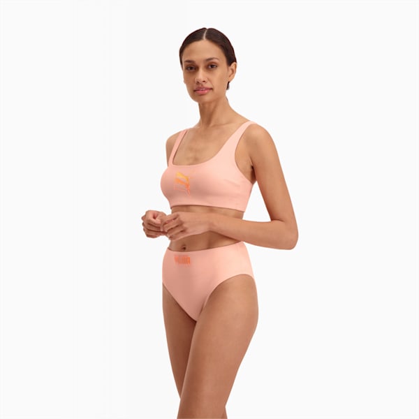 PUMA Swim High Waist Women's Bikini Bottom, peach, large-ZAF