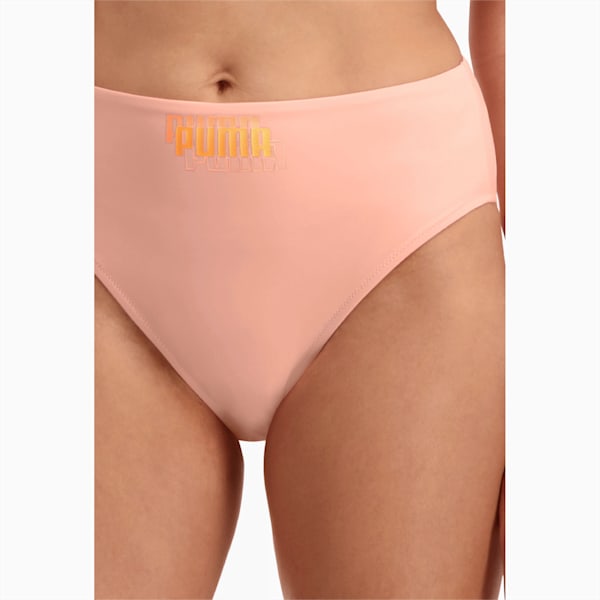 PUMA Swim High Waist Women's Bikini Bottom, peach, large-ZAF