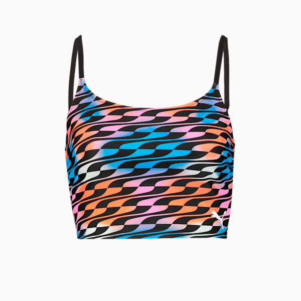 PUMA Swim Formstrip Longline Women's Top, black combo, large-ZAF