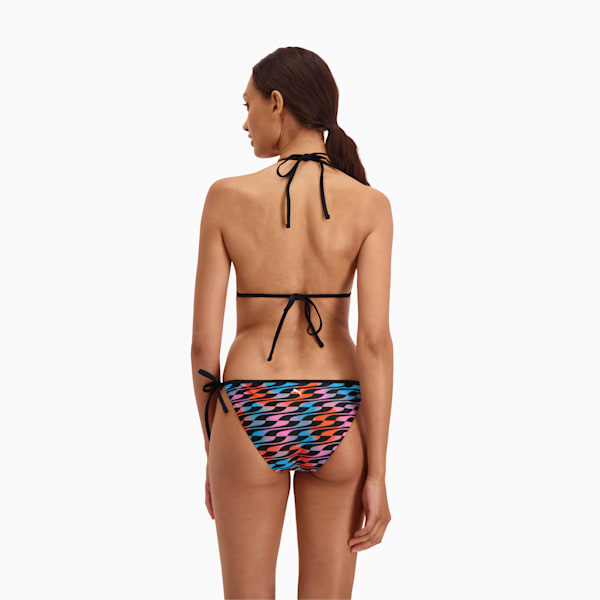 PUMA Swim Formstrip Women's Triangle Bikini Top, black combo, large-ZAF