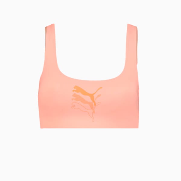 PUMA Swim Scoop Neck Women's Bikini Top, peach, large-ZAF