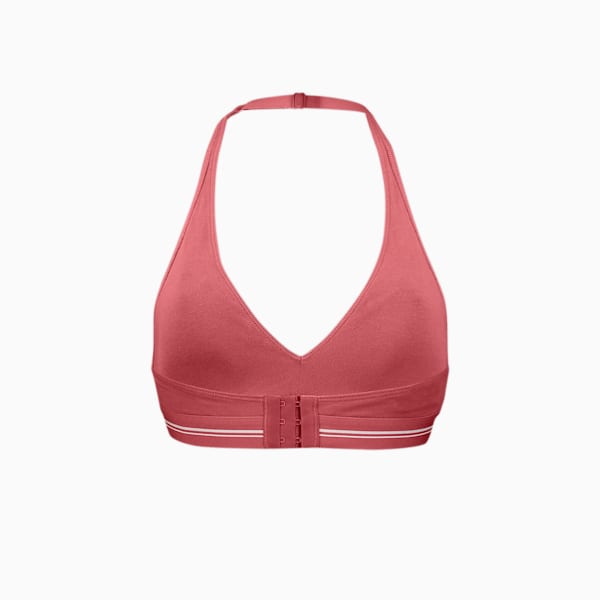 PUMA Women's Padded Halter Top 1 Pack, Wine-Red, large-ZAF
