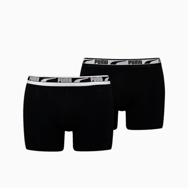 PUMA Men's Multi Logo Boxer 2 Pack, black, large-ZAF