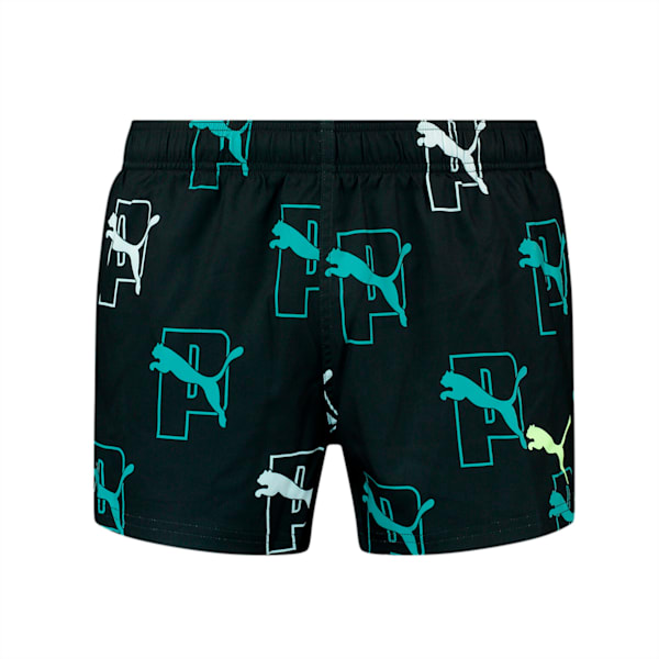 PUMA Swim Men's Cat Logo Short Length Shorts, black, large-MEX