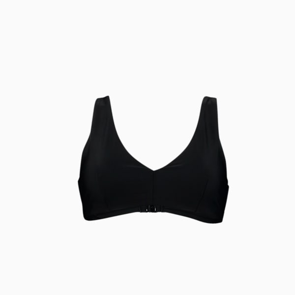 PUMA Swim Women's Plunge Top, black combo, large-ZAF