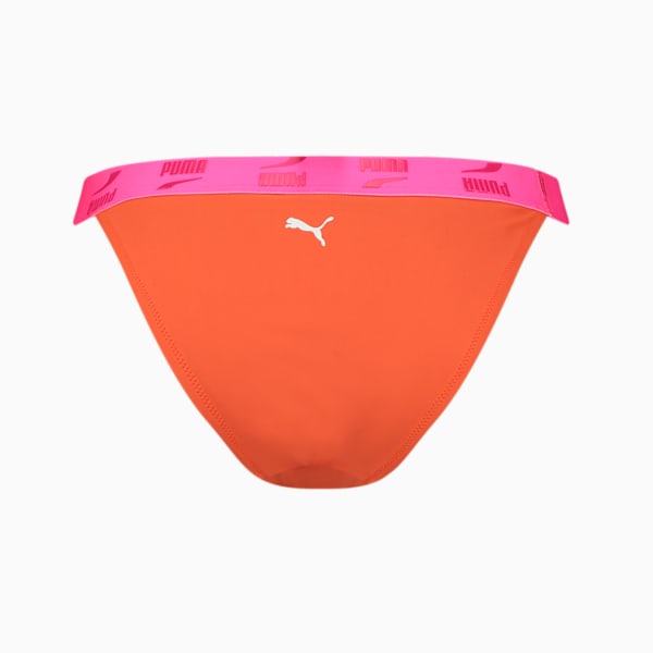 PUMA Swim Women's Tanga Bikini Bottom, brown / pink, large-MEX