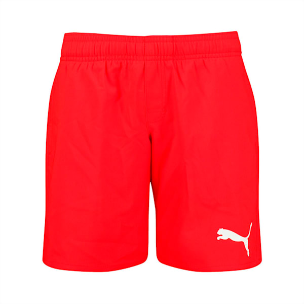 PUMA Swim Men's Printed Mid-Length Short, red, large-MEX