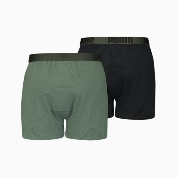 PUMA Men's Loose Fit Jersey Boxer 2 pack, Forest, large-ZAF
