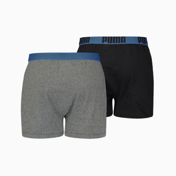 PUMA Men's Loose Fit Jersey Boxer 2 pack, black / cobalt, large-ZAF