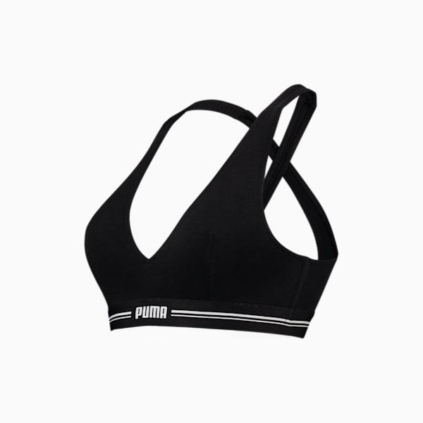 Women's Cross Back Padded Top, black, large-ZAF