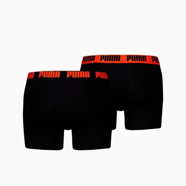 PUMA Men's Boxer Briefs 2 pack, Black / Orange, large-MEX
