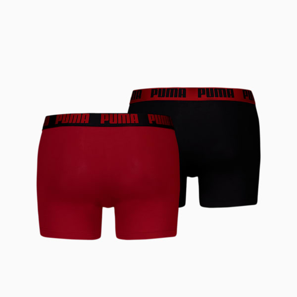 PUMA Men's Boxer Briefs 2 pack, Burgundy, large-MEX