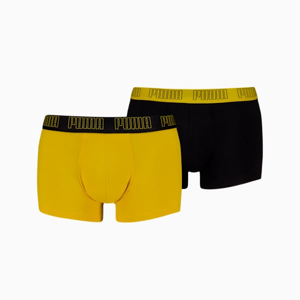 PUMA Men's Trunks 2 pack, Yellow / Black, large-MEX