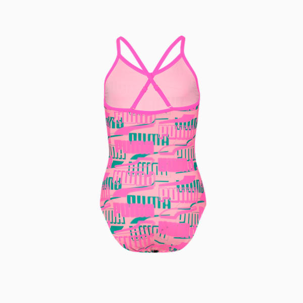 Traje de baño niña Puma Printed, pink combo, large-MEX