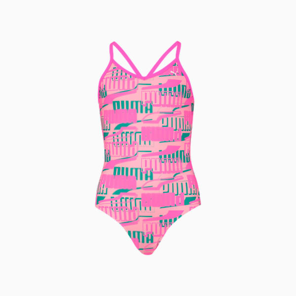 Traje de baño niña Puma Printed, pink combo, large-MEX