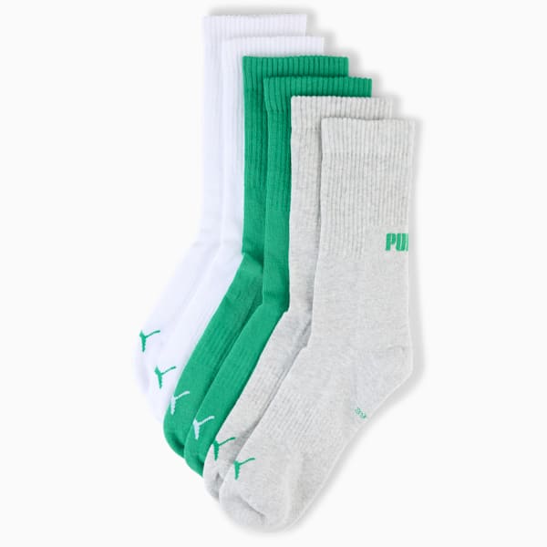 Paquete de 3 medias unisex PUMA, green combo, large-ARG