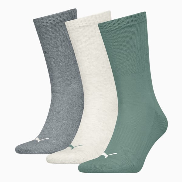 Paquete de 3 medias unisex, green / grey, large-ARG