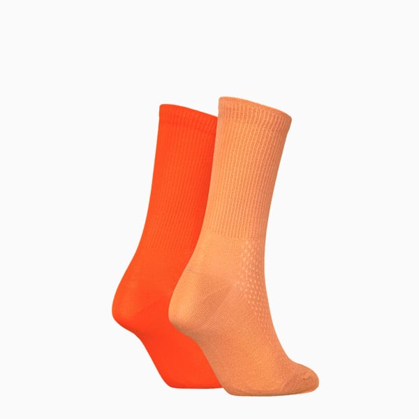 PUMA Women's Classic Socks 2 Pack, flame orange, large-MEX