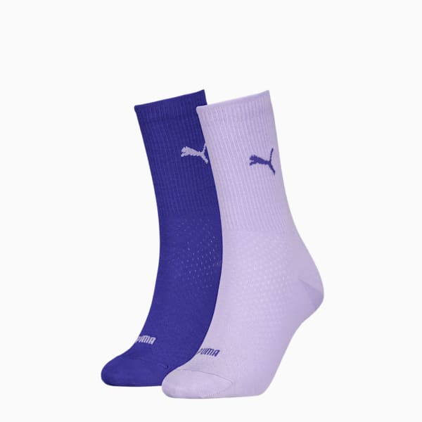 PUMA Women's Classic Socks 2 Pack, purple combo, large-MEX