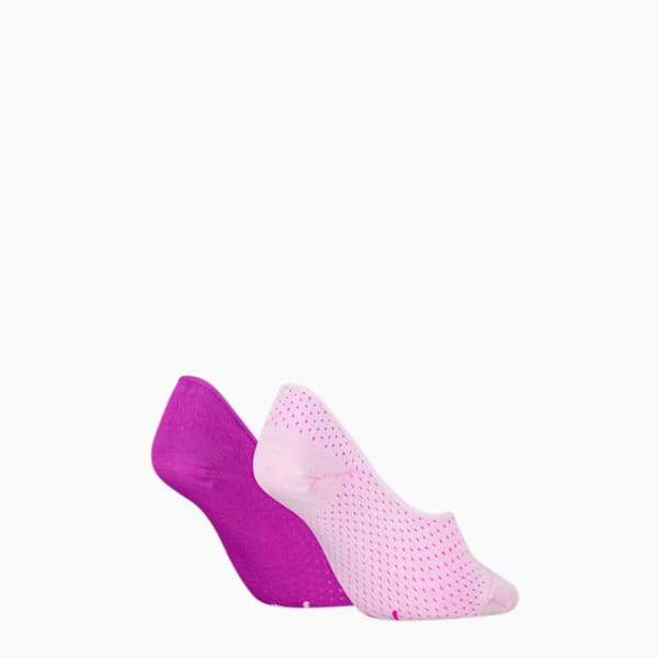 PUMA WOMEN MESH FOOTIE 2P, purple combo, large-MEX