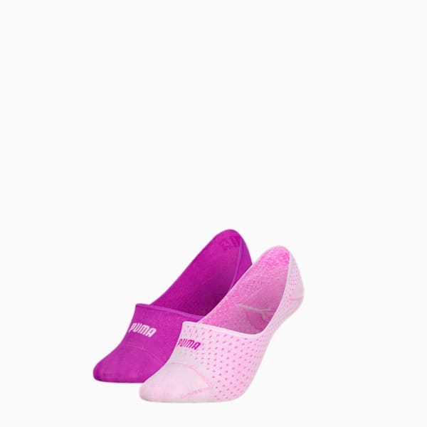 PUMA WOMEN MESH FOOTIE 2P, purple combo, large-MEX