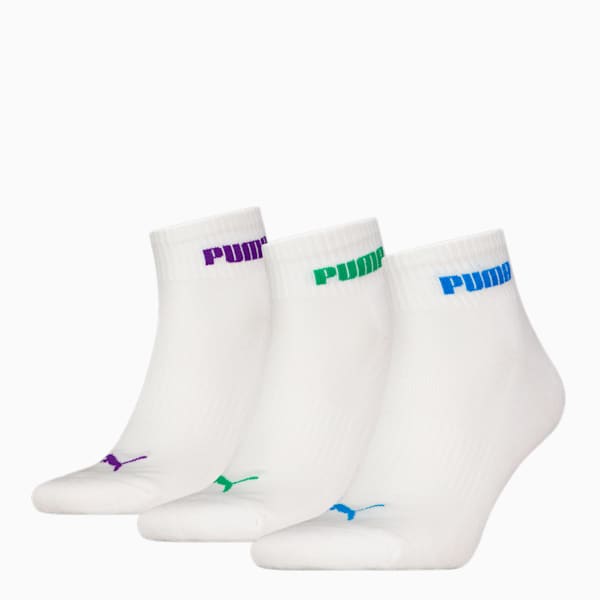 Paquete de 3 medias tobilleras PUMA Unisex, white combo, large-ARG