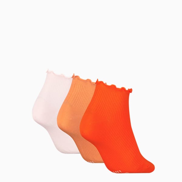 Pack 3 pares de calcetines para mujer PUMA, flame orange, large-MEX