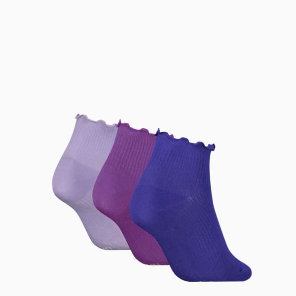 Medias PUMA para mujer, paquete de 3 pares, purple combo, large-ARG