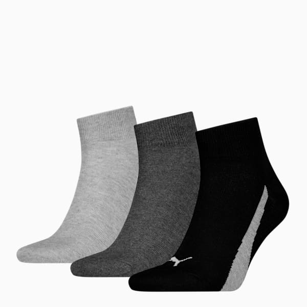 Quarter Socks Unisex (3-pack), black / white, large-MEX
