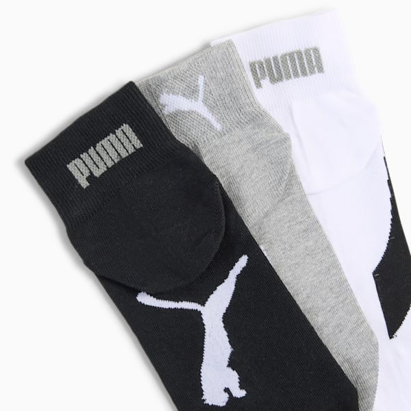 Quarter Socks Unisex (3-pack), white / grey / black, large-MEX