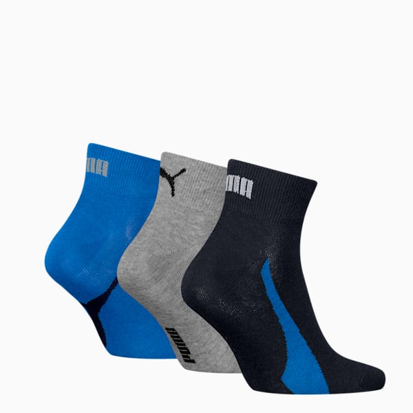 Quarter Socks Unisex (3-pack), navy / grey / strong blue, large-MEX