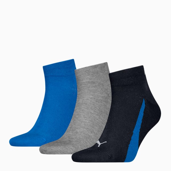 Quarter Socks Unisex (3-pack), navy / grey / strong blue, large-MEX