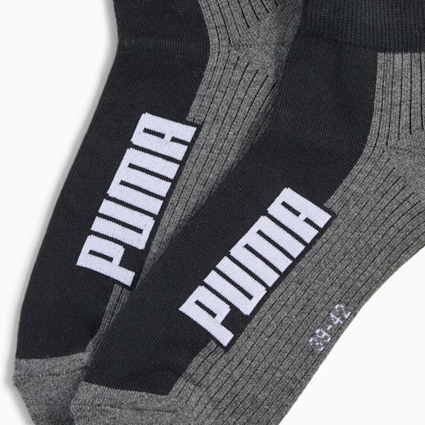 Cushioned Quarter Socks Unisex (2-pack), black / white, large-MEX