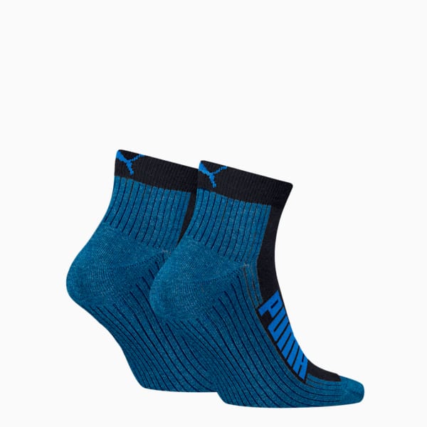 Cushioned Quarter Socks Unisex (2-pack), navy / grey / strong blue, large-MEX