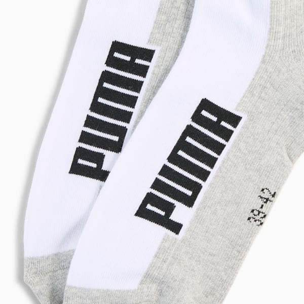 Cushioned Quarter Socks Unisex (2-pack), white / grey / black, large-MEX